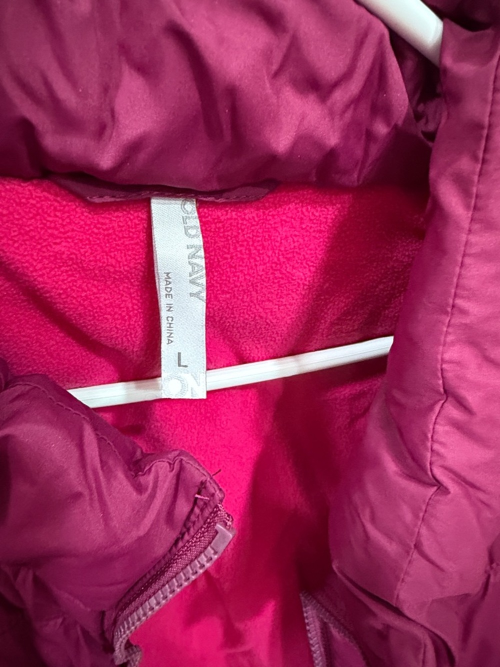 Old Navy Hot Pink Fleece-Lined Puffer Jacket